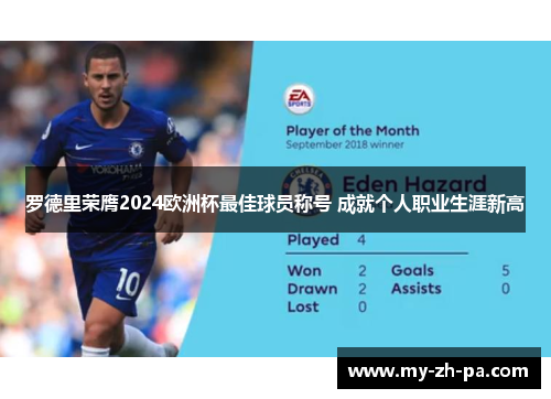 罗德里荣膺2024欧洲杯最佳球员称号 成就个人职业生涯新高